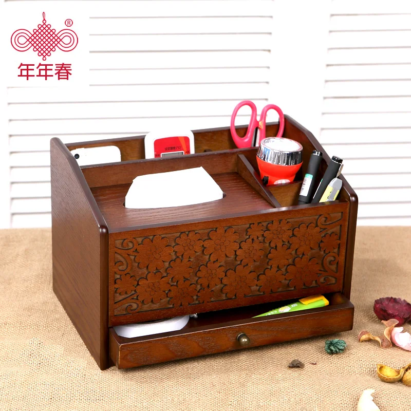 

2016 Promotion Sale Box Glossy Wood Organizador Organizer Wooden Storage Box Office Desktop Boxes Living Room Tea Table Tissue