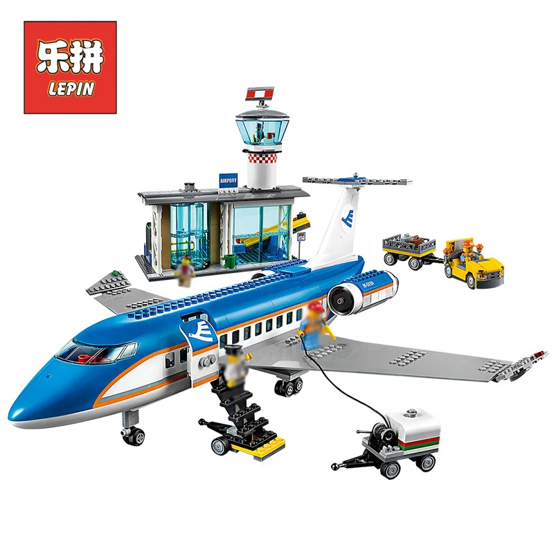 

lepin 02043 City Airplane Series Airport Terminal Station Set Building Blocks Bricks 60104 Children Educational Toys Christmas