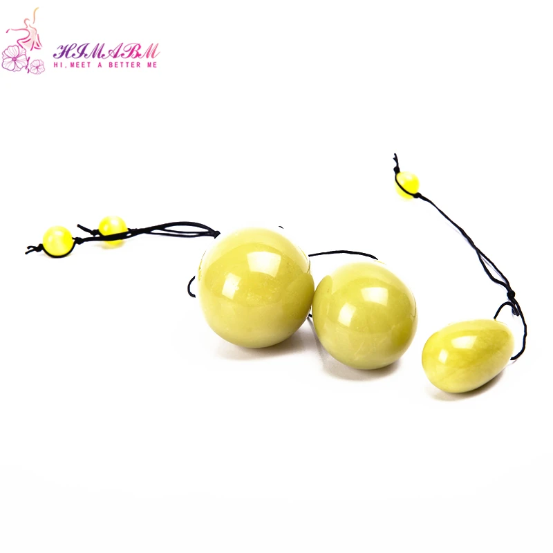 HIMABM 1 set Lemon Jade egg for kegel exercise pelvic floor muscles vaginal tightening exercise yoni egg ben wa ball HIMABM 1 set Lemon Jade egg for kegel exercise pelvic floor muscles vaginal tightening exercise yoni egg ben wa ball
