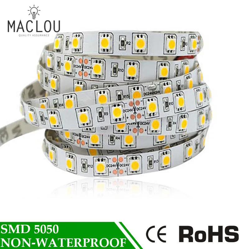 SMD 5050 DC12V Fita Led Строка полосой Бар неоновый Bombillas Теплый Холодный белый RGB