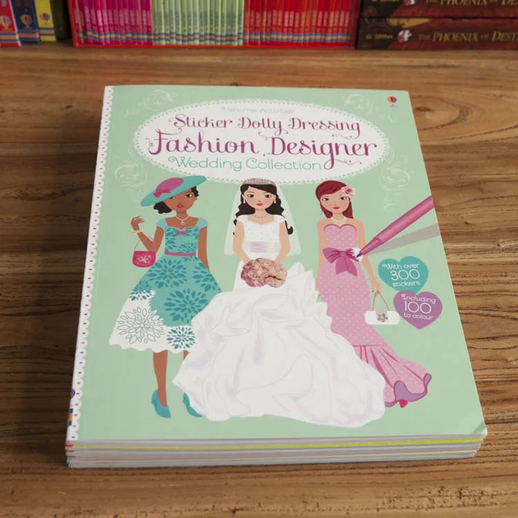 

New super beautiful original English color Sticker Book Girls Princess dress up stickers books for children girl's gift