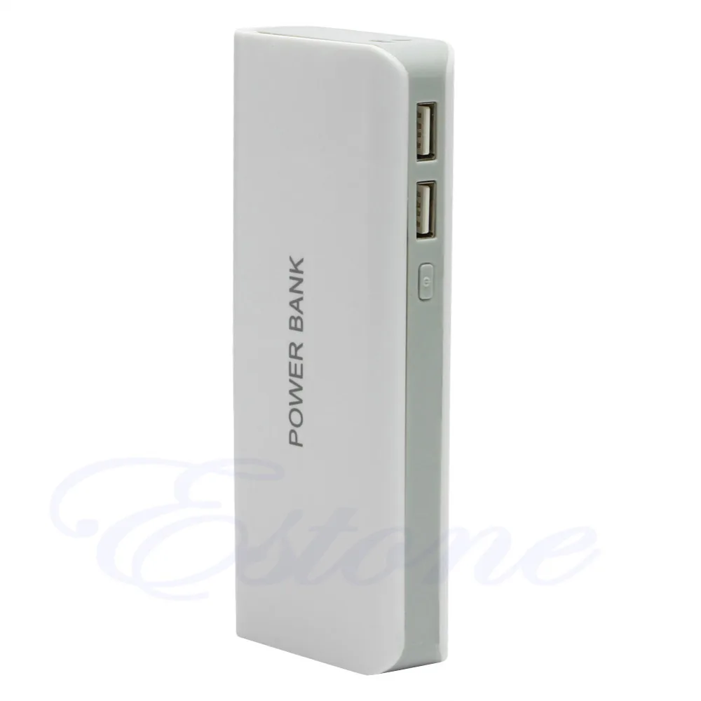 

NoEnName_Null White 13000mAh USB Dual Portable Power Bank Kit 5x18650 Battery Charger For Cell Phone