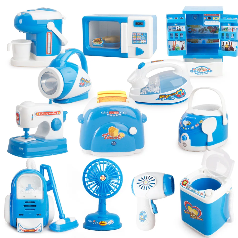 Children's analog household appliances toys blue mini household appliances children's role-playing educational toys