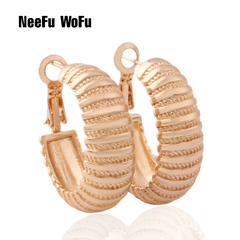 NeeFu WoFu медные серьги siver металлические брендовые marque boucle doreil большие Brinco Orecchino di