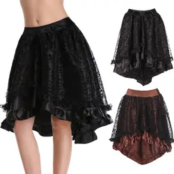 Женская сетчатая юбка с рюшами и асимметричным подолом, жаккардовая ткань, застежка-молния, юбка JL