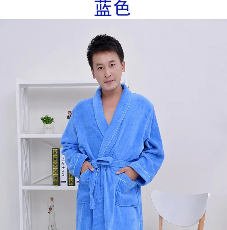 Хлопковый мужской халат, ночная рубашка, одежда для сна для женщин, мужчин и девочек, одеяло, утепленное полотенце для влюбленных средней
