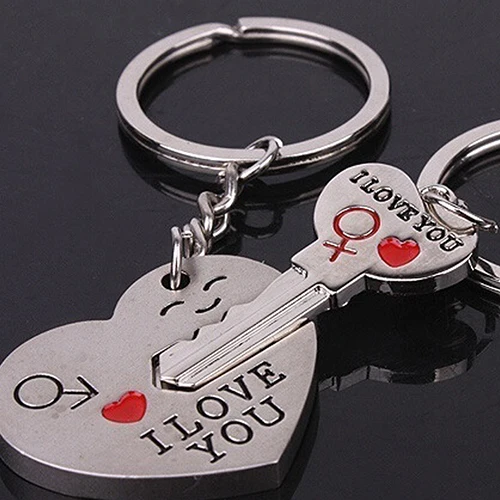 Пара брелок в форме сердца с надписью I Love You резной брелок для ключей День Святого Валентина 1 пара любовников подарок сердце ключ llaver брелки