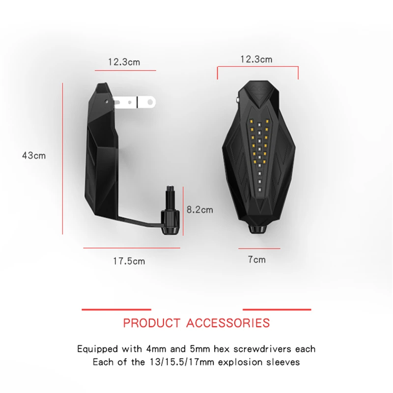  SPIRIT BEAST Motorcycle Hand Guards Protector LED Light Motocross Falling Protection Baffle Waterpr - 4000225468723