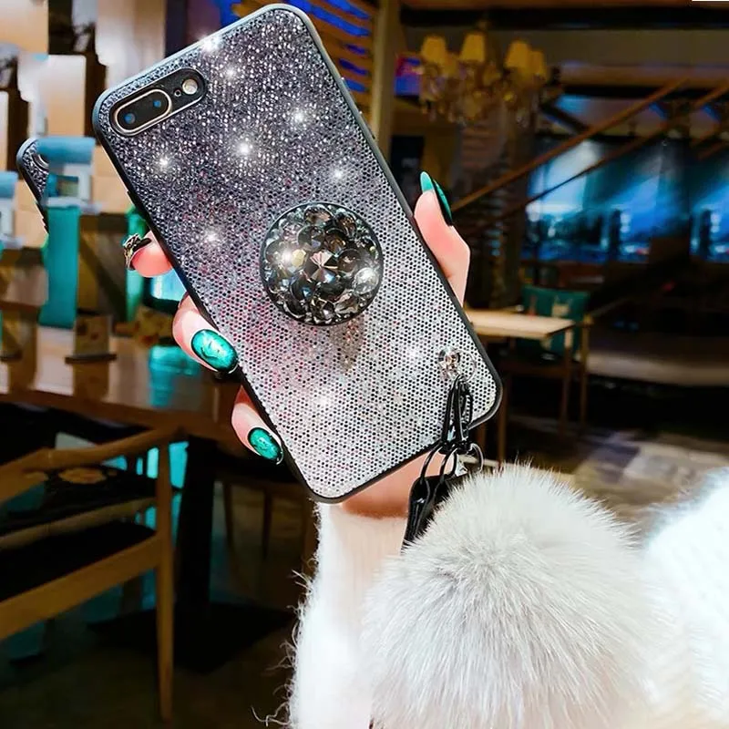 

Starry sky Flash drilling phone case Suitable for iPhone6 6S 6p 6Sp Diamond stand phone case Used for iPhone7 8 Used for iPhoneX