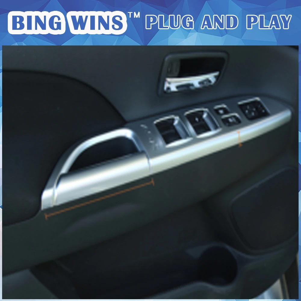 

Car Styling ABS Chrome Interior handle Armrest Cover Sequins For Mitsubishi ASX 2013 2014 2015 Window Lifter Button Frame Trim