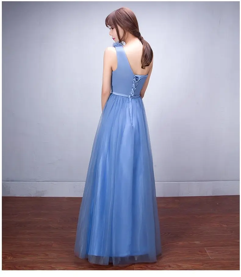 Элегантный насыщенного синего цвета полная длина Qipao летнее женское платье подружки невесты сексуальное одноцветное сценическое шоу Cheongsam