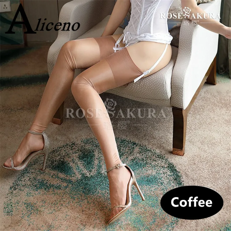 

Women's Multi-color Nylon Stockings Sexy Thigh-high Shiny Flash Stockings Thin Vintage No Stretch Stockings medias de mujer 0911