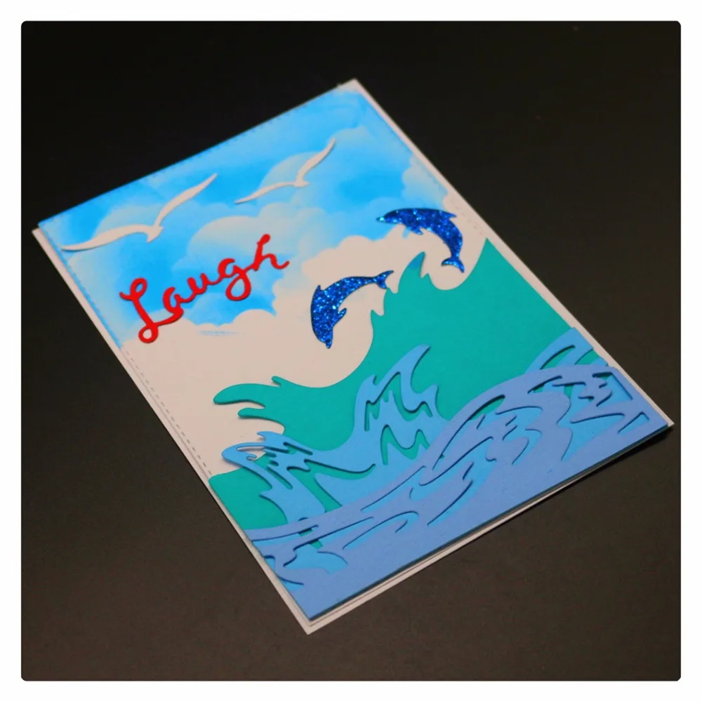 225 морская волна металлические режущие штампы для трафареты для скрапбукинга DIY альбом бумажные карточки для украшения тиснение папка ремесло высечки