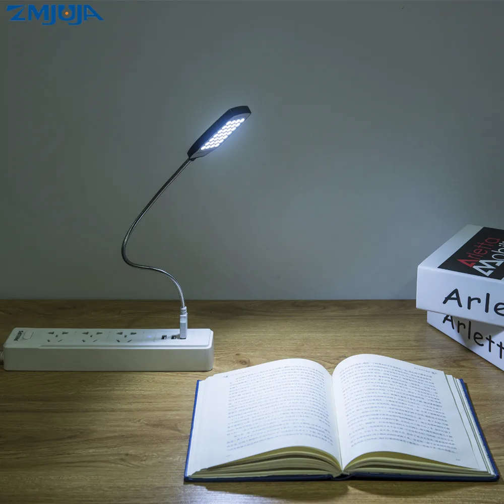 Гибкие USB светодиодный свет книга 5 V Мощность банк Светодиодный Настольные лампы для чтения светодиодный Портативный Luminaria светодиодный свет спальня USB ночник