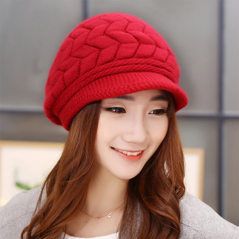 Fetoo Women Winter Hat Cap Flowers Caps Lady Headgear Warm Beanies