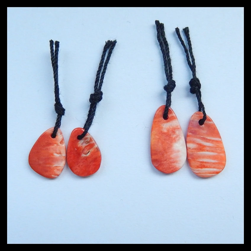 

Wholesale 2Pairs Nugget Red Shell Gemstone Earring Bead 13x9x1mm 0.8g 17x9x2mm 1.3g
