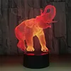 Lampe 3D à l'effigie de l'éléphant de la danse du Zoo, luminaire décoratif en 7 couleurs, Illusion d'optique, LED ► Photo 3/6
