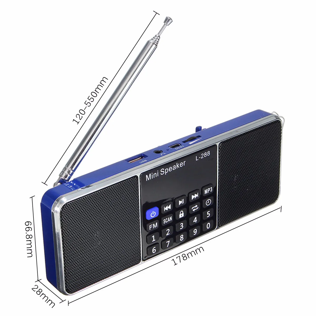 Высокое качество lcd FM радио мини портативный стерео динамик MP3 музыкальный плеер Micro TF карта USB звуковые колонки AUX DC 5 В