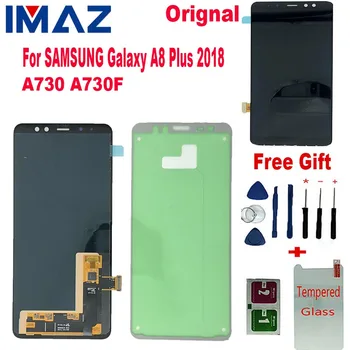 

IMAZ 100% Orignal Super AMOLED For Samsung Galaxy A8+ 2018 A730 A730F A8+ 2018 LCD Display Touch Screen Digitizer Assembly+Glue
