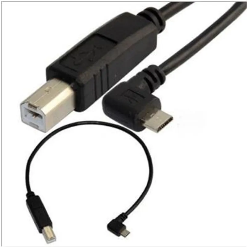 Кабель для передачи данных Micro USB 90 градусов на Стандартный Тип B плоский