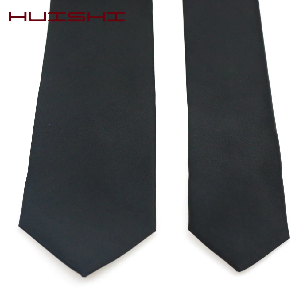 HUISHI классические простые черные мужские галстуки бизнес полосы 8 см и 6 см галстуки жаккардовые тканые полиэстер тонкий свадебный подарок