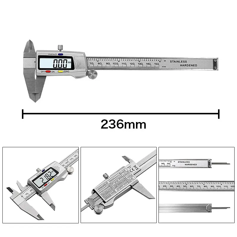 Электронный цифровой штангенциркуль из нержавеющей стали с цифровым дисплеем GHS99