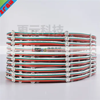 

50pcs LED WS2812B SK6812 chip module Pre-soldered Heatsink 5V 5050 RGB WS2811 Built-IC 12cm connect Wire addressable