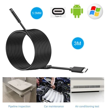 

8mm 5.5mm 7mm Len Android HD USB Endoscope Camera Type C Inspection Hard Tube Camera PC Android for Huawei Phones Borescope