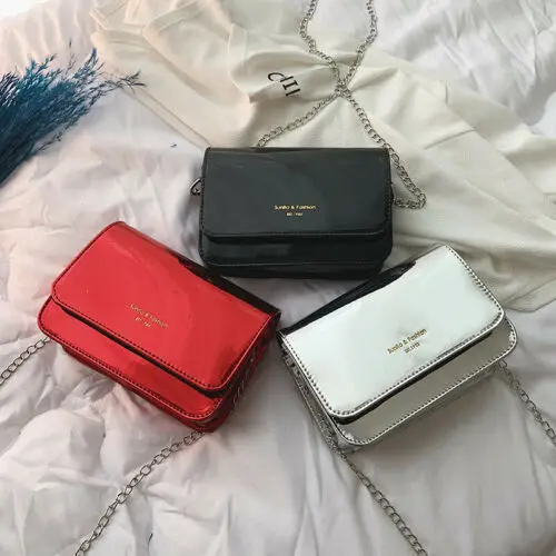 

New Fashion Women Bag Shoulder Bag Patent Leather Chain Handbag Ladies Crossbody Bag Cross Body Messenger Bags For Women 2019