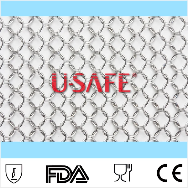 Chain mail stainless steel body armor T shirt shinny stainless steel vest body armor chain mail aromr anti cut shirt steel vest