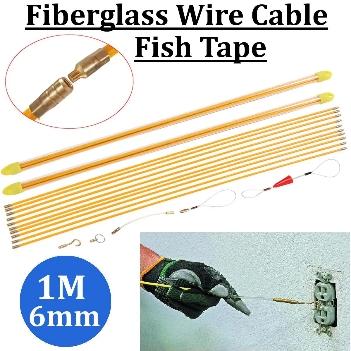 Non-Conductive Fibreglass Cable Rod Set 12 Piece