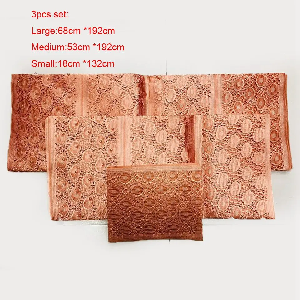 Комплект из 3 предметов aso oke jawu onja owu персиковый Африканский нигерийский Gele Ipele