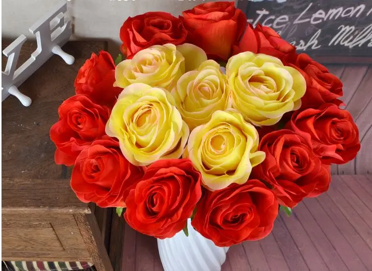 Silk Flowers Bouquet Flowers Roses Large 70cm Beautiful Flowers One Set 10 Pcs Home Decoration Wedding Furnishings Gift A1482 Aliexpress