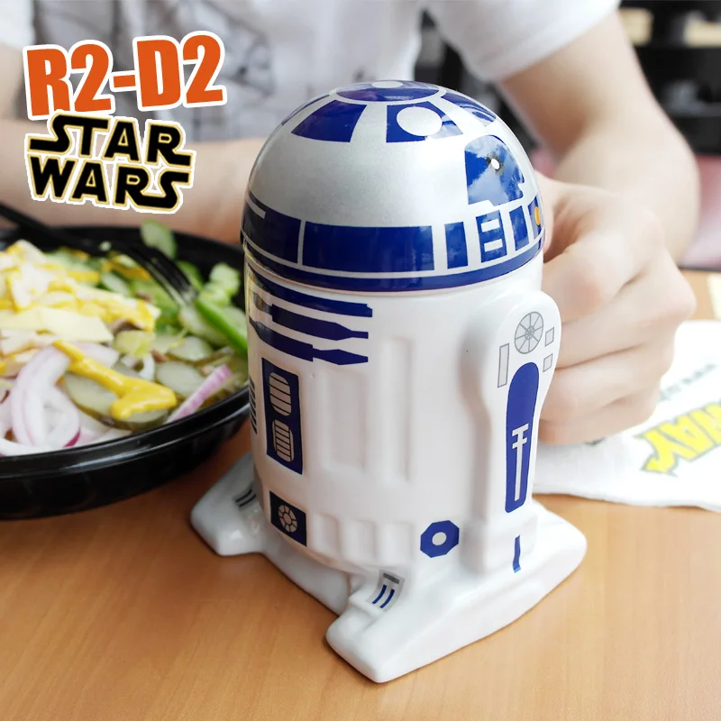 1 шт., креативная керамическая кружка Звездные войны, R2-D2, робот, индивидуальная кофейная чашка, фарфоровая чайная чашка Zakka, стакан для детей, подарок другу