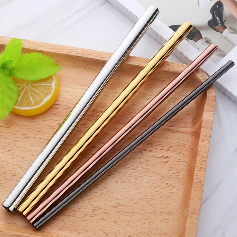 4pcs Diameter 5.85mm 4 шт./лот металла прямо трубочкой Экологичные Нержавеющая сталь соломы+ 4 Еда Класс 5,85 мм* 8 мм* 10 мм* 12 мм Барные аксессуары - Цвет: 4pcs Diameter 5.85mm