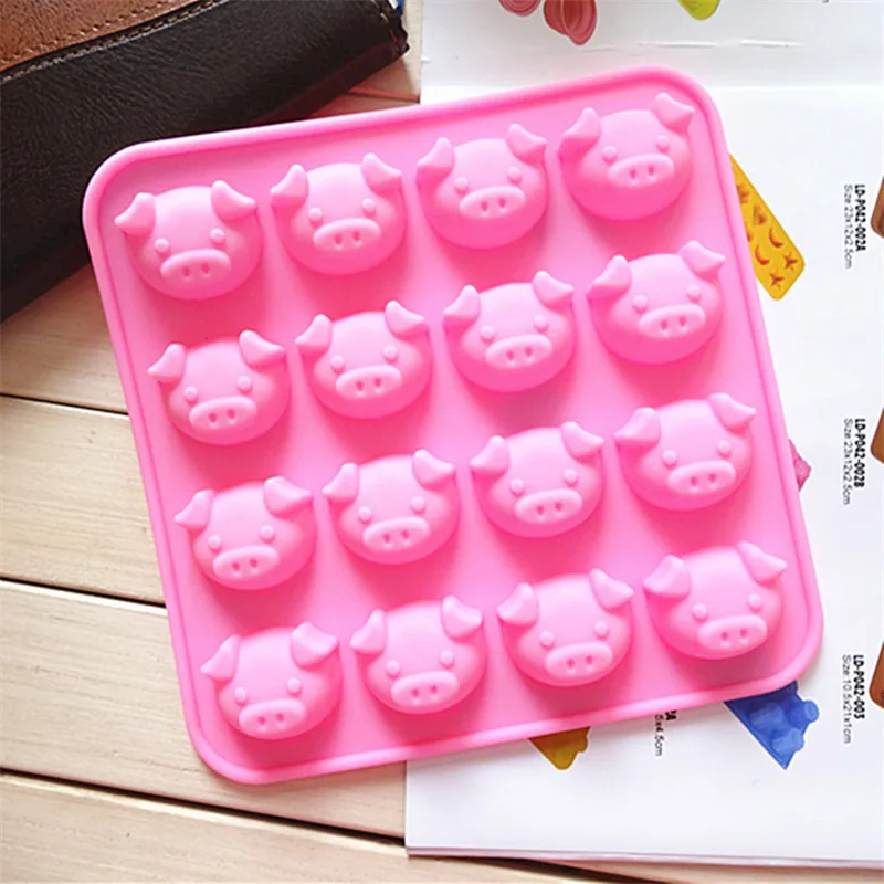 

Hot Cave Pig Ice Cream Mold Soap Mold Pig Head Soft Silicone Mold Jelly Candy Chocolate DIY