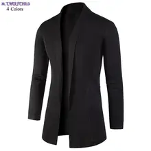 Осенние мужские вязаные пальто с v-образным вырезом повседневные мужские кардиганы вязаные свитера модная мужская одежда тонкие свитера