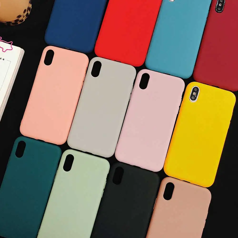 Чехол Boucho для телефона iPhone XS Max XR 7 6 6s 8 X Plus простые однотонные Утолщенные мягкие