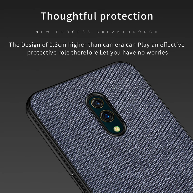 OMEVE для OPPO Realme X чехол с тканевой текстурой Силиконовый ТПУ Край Жесткий ПК задняя