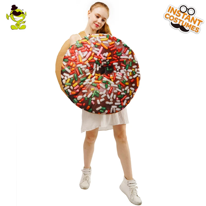  Women's  Chocolate Doughnut Costume Jumpsuit  Cartoon Cosplay Colorful Costumes For Adults Performance 