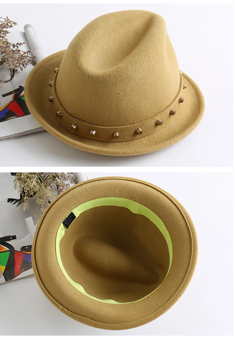 Женская модная шерстяная шляпа Fedoras для девочек, британская короткая шляпа для взрослых, свежие фетровые федоры, шапка для студентов