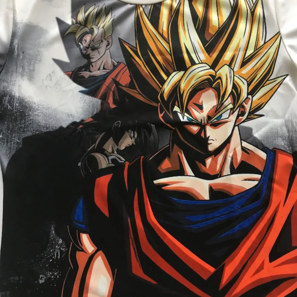 Newest Classic Anime Dragon Ball Z Super Saiyan 3D T-Shirt Fire Black Goku t shirts Galaxy t ...