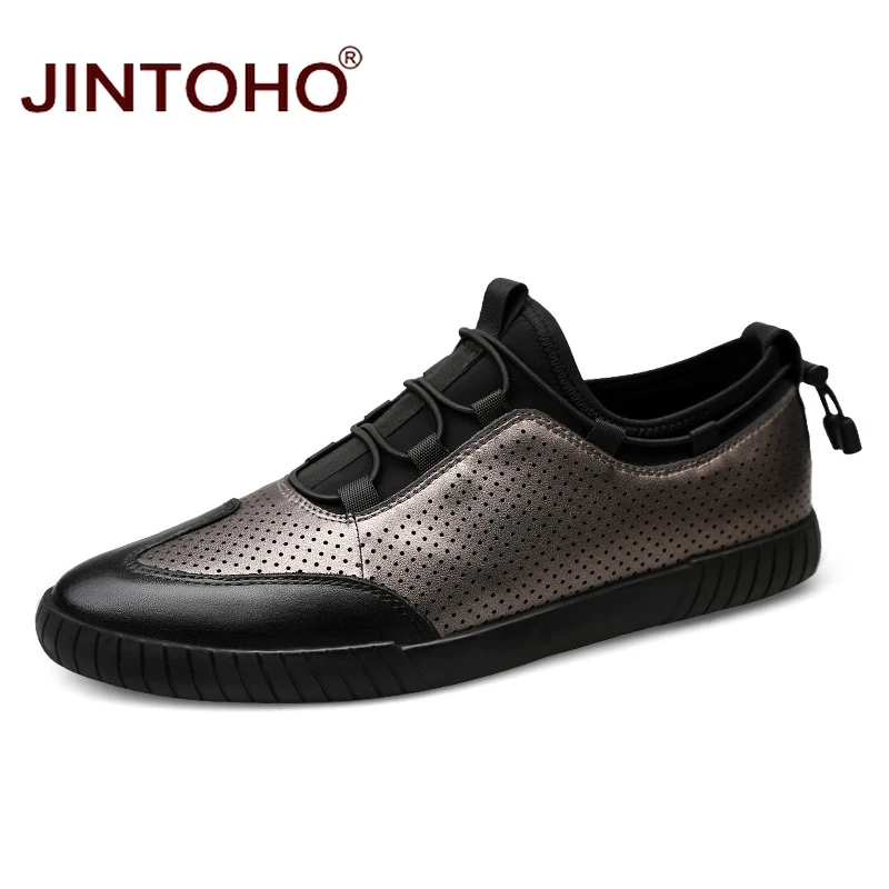 

JINTOHO High Quality Men Casual Shoes Brand Men Designer Shoes Breathable Men Genuine Leather Shoes Men Leather Loafers