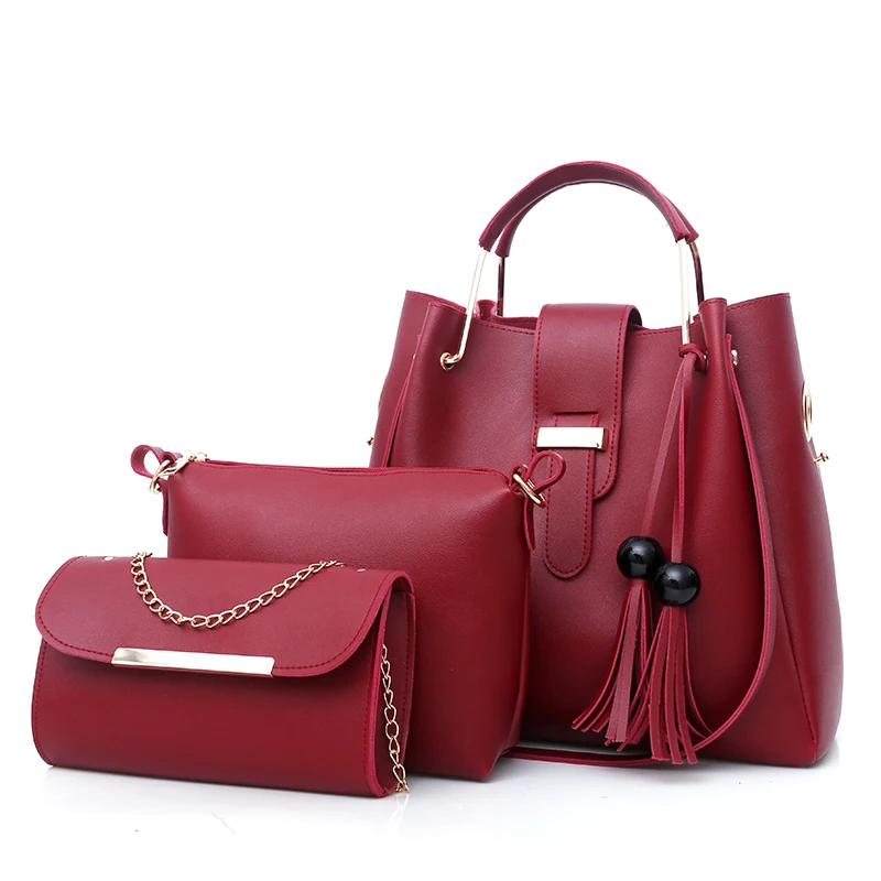

Stylish Women Bag Set Big Capacity Totels Female Chains Handbag Fashion Shoulder Bag Purse Ladies PU Leather Crossbody Bag