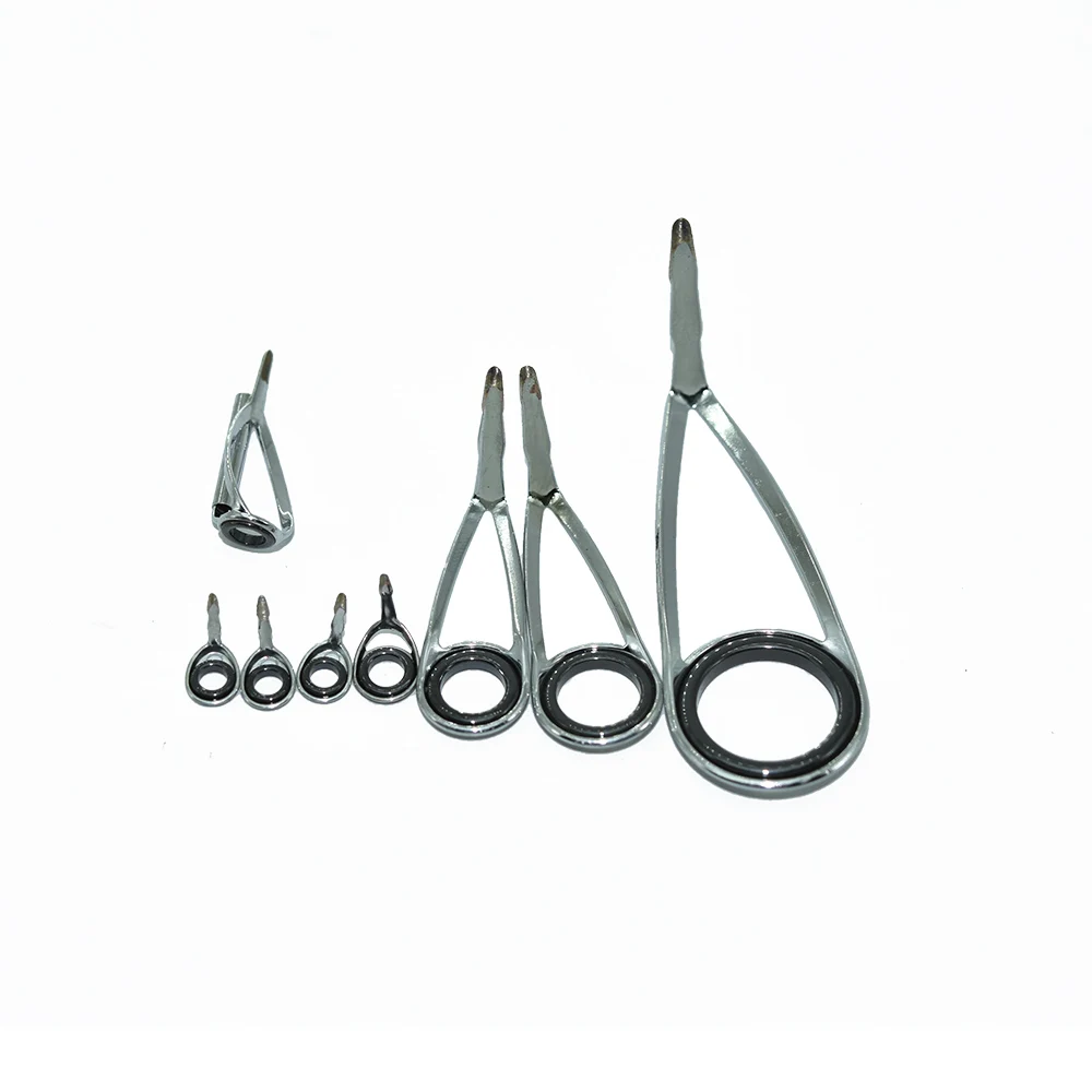 8pcs/Kit KLH Bracket Stainless Steel Guide Ring For UL-L-ML-M-MH-H Power Spinning Fishing Rod Repair Refit Assembly DIY