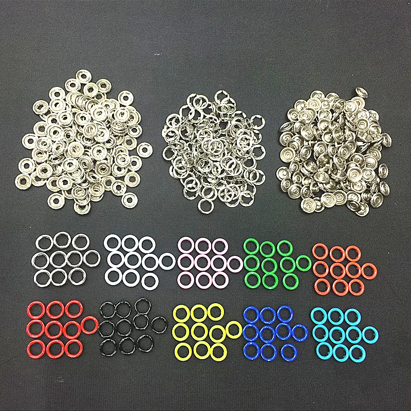 

100 Sets/lot 10 Colors 9.5mm Metal Prong Snap Buttons Fasteners Press Studs Poppers Baby Romper Buckle Snap Free Shipping