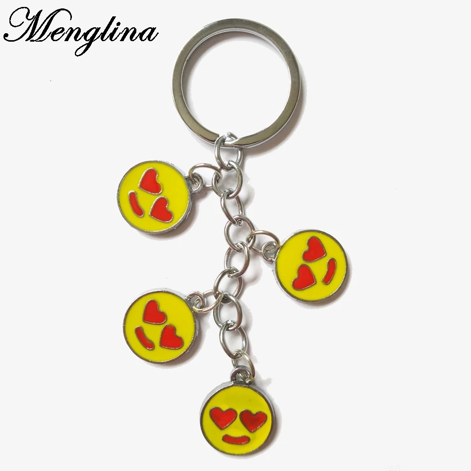 Buy Menglina Fashion Enamel Emoji Keychain Rings Cute Metal Emoji LOVE