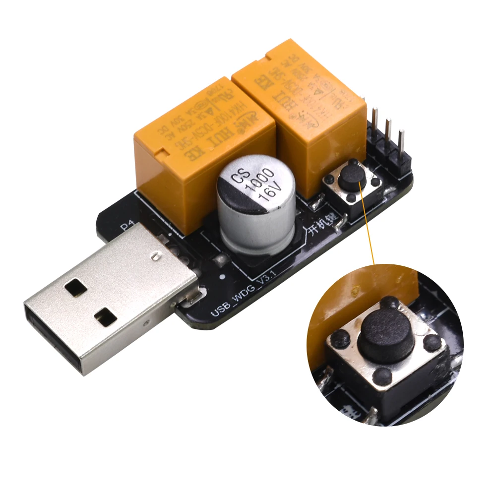 TISHRIC 10 шт. двойной релейный USB Watchdog Miner карта автоматического сброса таймер