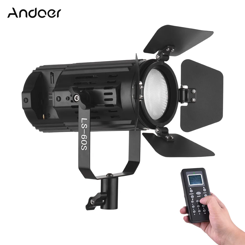 

Andoer LS-60S 3200K-5600K Bi-Color Dimmable LED Video Light 60W Output CRI 95+ w/Bard Door Remote Controller 10 Channels