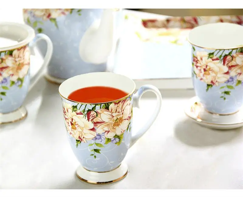 Керамическая кофейная кружка taza cafe Термокружка из костяного фарфора с цветочным